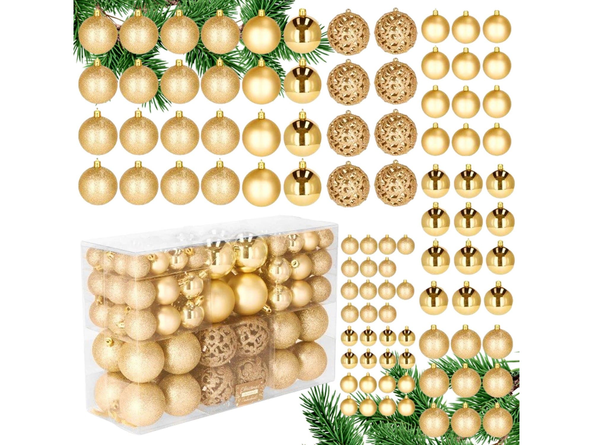 Bombki choinkowe 6/4/3cm 100szt duży zestaw święta