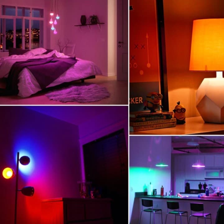 BX16_tds0565_Zestaw żarówek kolorowych LED RGB + piloty - 4 szt.