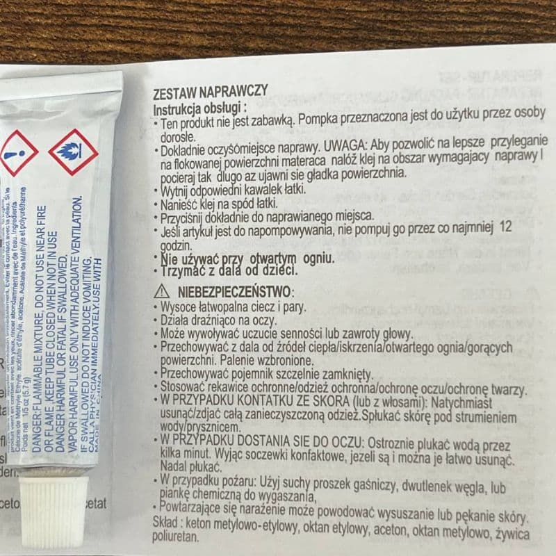 tds0646z_ Zestaw naprawczy do materaców basenów 5x